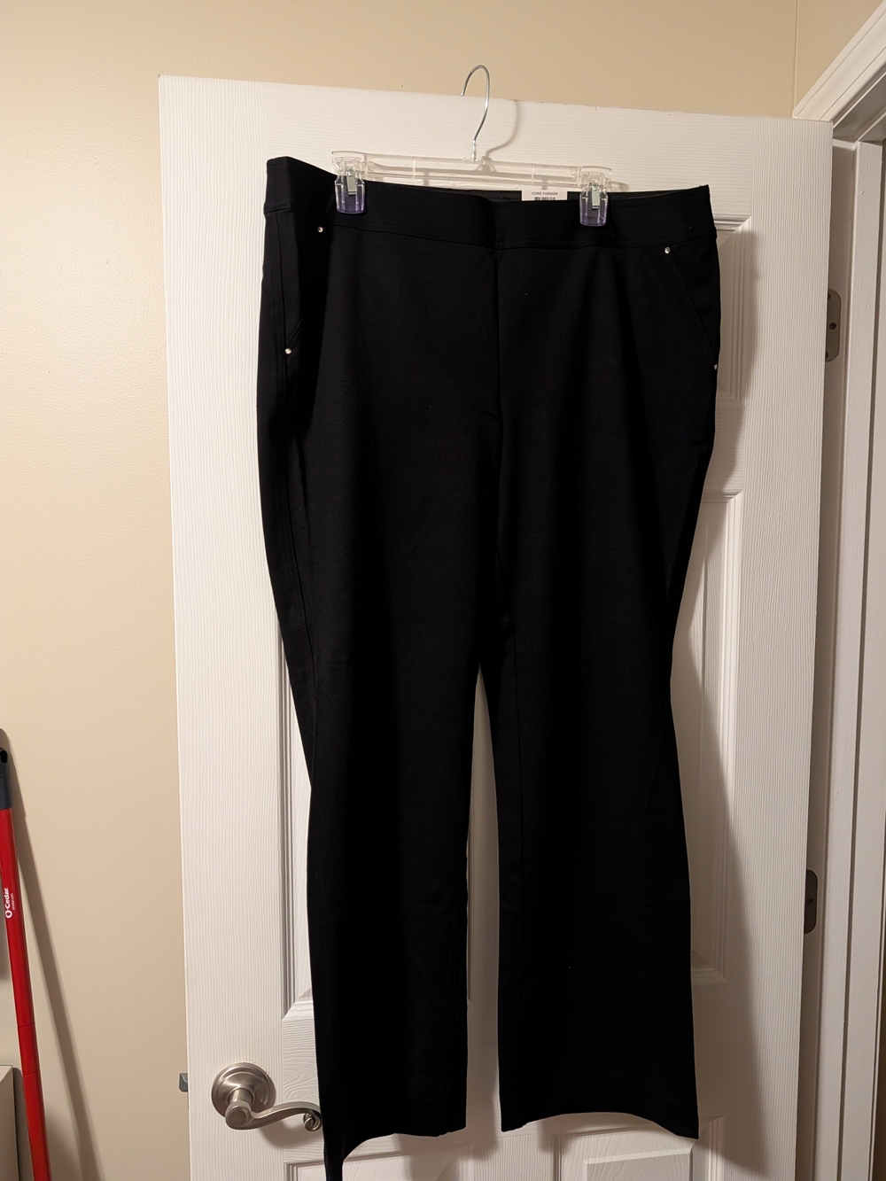 INC International Concepts Black Straight-Leg Trousers